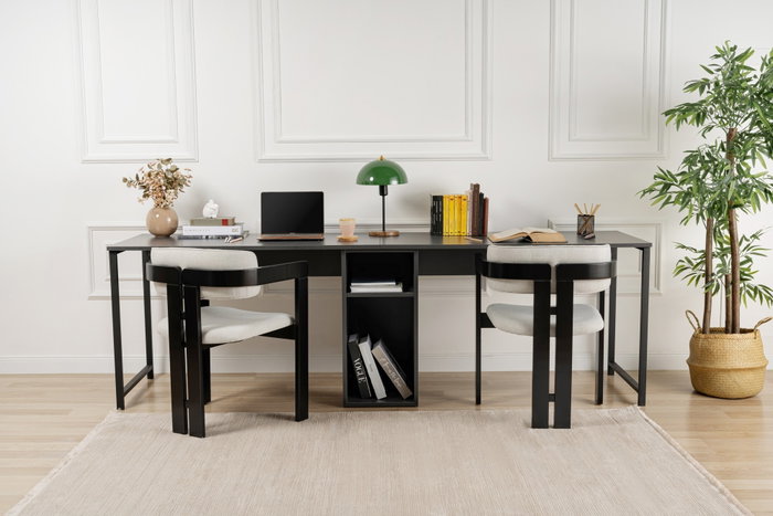 Nordure Twin Study Desk - Antracita, Negro Nordure Twin Study Desk - Antracita, Negro